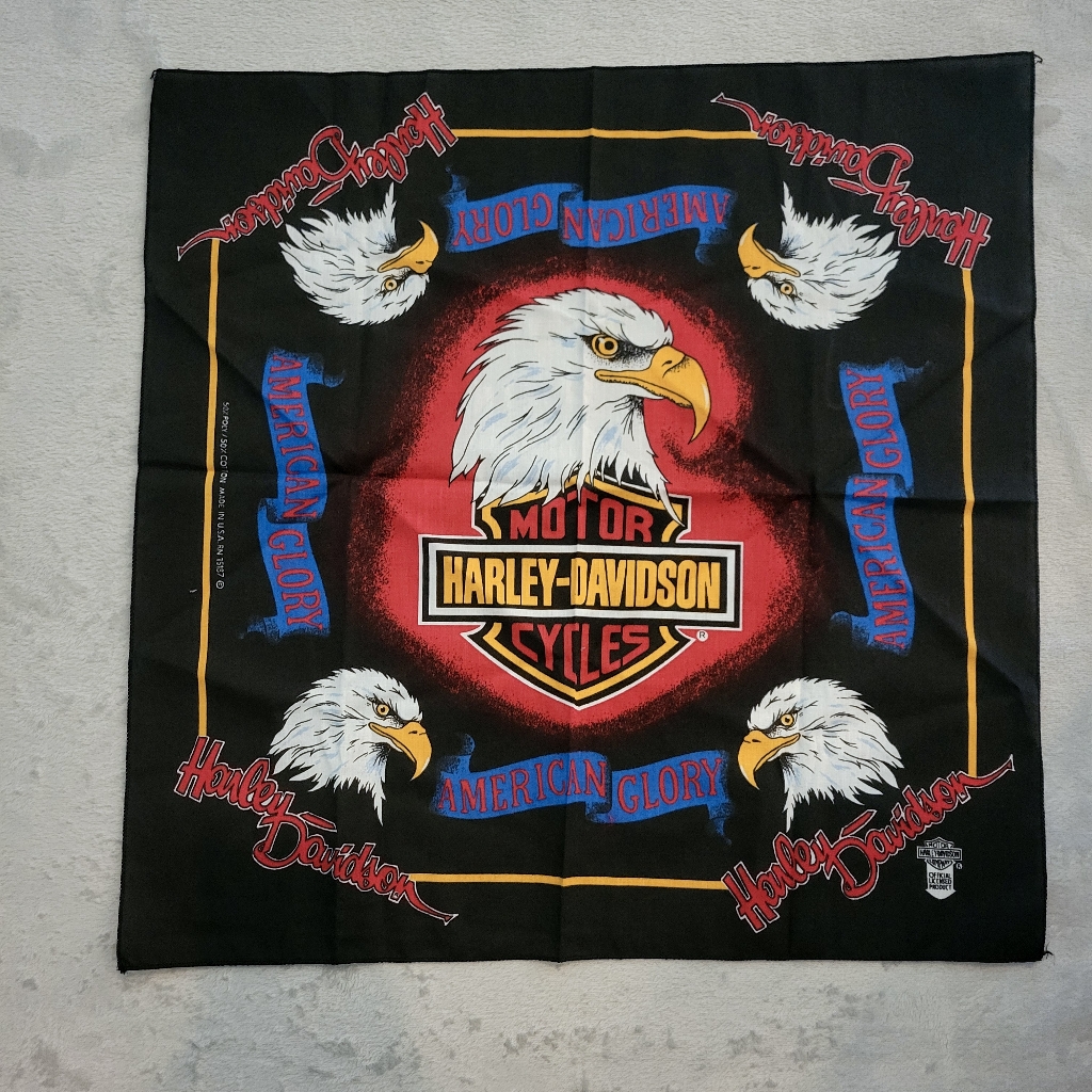 Vintage Harley Davidson American Glory Eagle Bandana Scarf Head Wrap